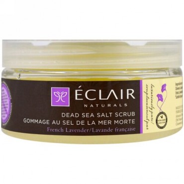 Eclair Naturals, 死海産ソルトスクラブ, フレンチラベンダー, 9 oz (255 g) (Discontinued Item)