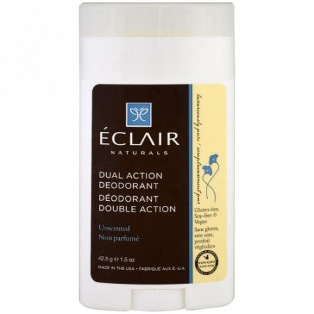 Eclair Naturals, デュアルアクション・デオドラント、無香、1.5オンス (42.5 g) (Discontinued Item)