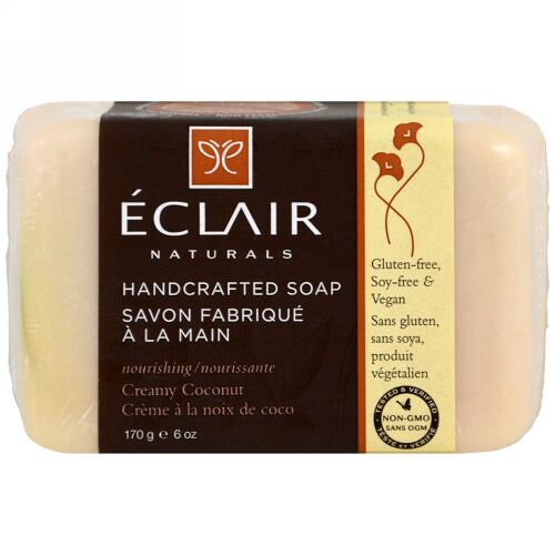Eclair Naturals, ハンドクラフトソープ、クリーミーココナッツ、6オンス (170 g) (Discontinued Item)