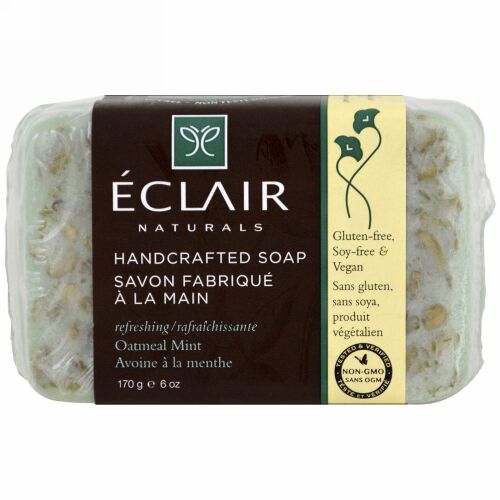 Eclair Naturals, 手作りソープ、オートミール・ミント、6オンス (170 g) (Discontinued Item)