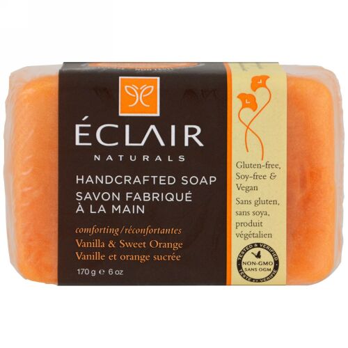 Eclair Naturals, 手作りソープ、バニラ&スイートオレンジ、6オンス (170 g) (Discontinued Item)