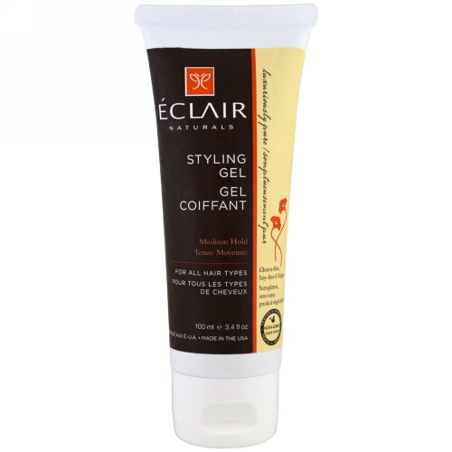 Eclair Naturals, スタイリングジェル、ミディアムホールド、3.4液量オンス (100 ml) (Discontinued Item)