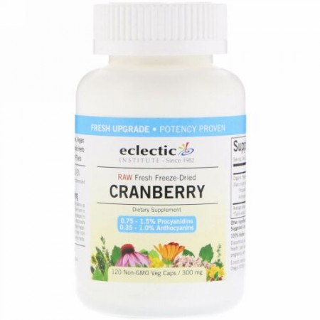 Eclectic Institute, クランベリー、300mg、ベジカプセル120個