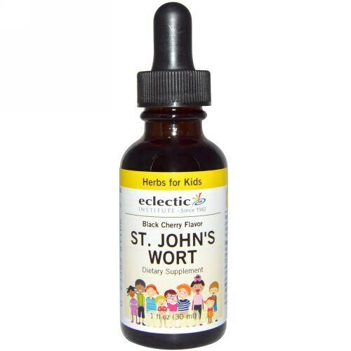 Eclectic Institute, 子供用ハーブ、 セイヨウオトギリ、 ブラックチェリー風味、 1 液量オンス (30 ml)