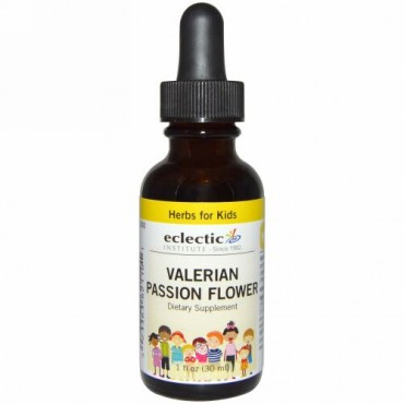 Eclectic Institute, 子供用ハーブ、 バレリアン・パッションフラワー、 1 液量オンス (30 ml) (Discontinued Item)