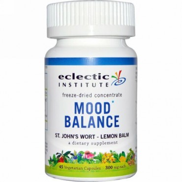 Eclectic Institute, 気分の安定（Mood Balance）, セイヨウオトギリソウ（St. John's Wort） - レモンバーム, 300 mg, 45粒（ベジタリアンカプセル） (Discontinued Item)