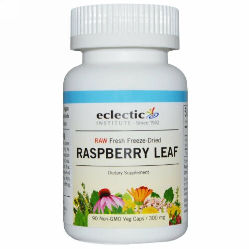 Eclectic Institute, ラズベリーの葉、 300 mg、 90 非遺伝子組換え植物性カプセル (Discontinued Item)