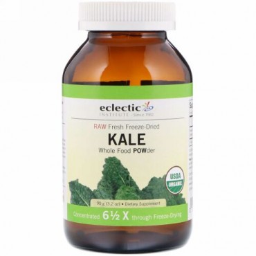 Eclectic Institute, 生の素材をフレッシュフリーズドライしたケール自然食品粉末、90g（3.2オンス）