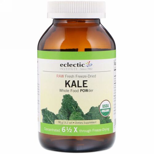 Eclectic Institute, 生の素材をフレッシュフリーズドライしたケール自然食品粉末、90g（3.2オンス）