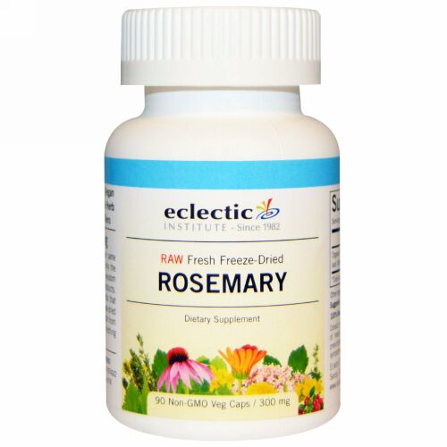 Eclectic Institute, ローズマリー、 300 mg、 90 植物性カプセル