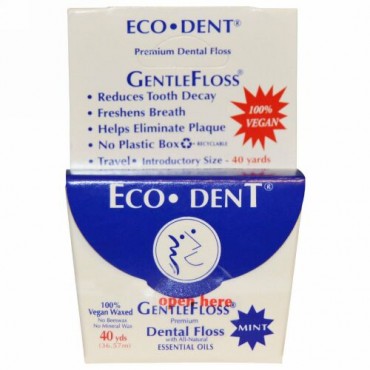 Eco-Dent, GentleFloss（デンタルフロス）, ミント, 40ヤード (36.57 m) (Discontinued Item)
