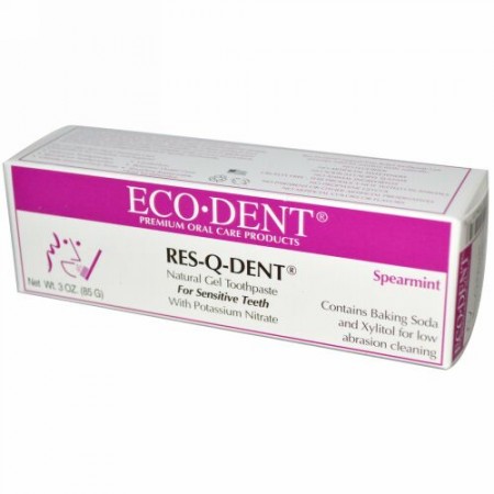 Eco-Dent, レス-Q-デント、ナチュラル歯磨きジェル、スペアミント、3 oz (85 g) (Discontinued Item)