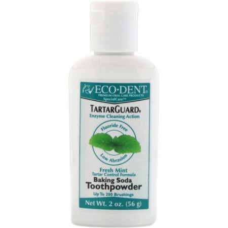 Eco-Dent, TartarGuard, Baking Soda Toothpowder, Fresh Mint, Fluoride Free, 2 oz (56 g) (Discontinued Item)