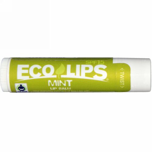 Eco Lips, リップバーム、SPF 15、ミント、0.15オンス（4.25 g） (Discontinued Item)