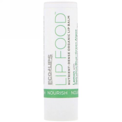 Eco Lips, Lip Food, Nourish, Nutrient-Dense Organic Lip Balm, Lemon, .15 oz (4.25 g) (Discontinued Item)
