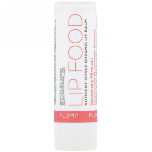 Eco Lips, Lip Food, Plump, Nutrient-Dense Organic Lip Balm, Rosemary Mint, .15 oz (4.25 g) (Discontinued Item)