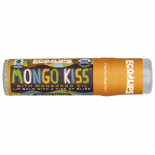 Eco Lips, モンゴ・キス、リップバーム、バニラ・ハニー、.25oz (7g) (Discontinued Item)
