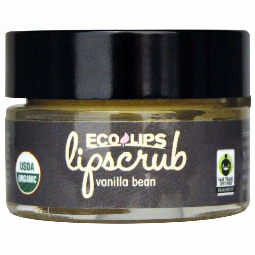 Eco Lips, オーガニック、リップスクラブ、バニラビーン、.5 oz (14.2 g) (Discontinued Item)