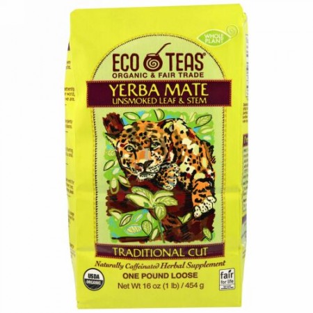 Eco Teas, イェルバ・メイト、非燻製リーフ＆ステム、16オンス（445 g） (Discontinued Item)