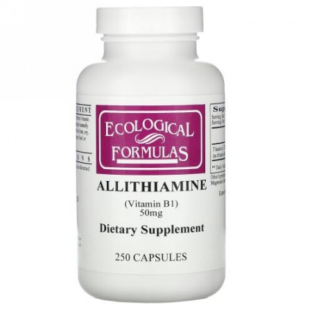 Ecological Formulas, エコロジカル・フォーミュラ、アリチアミン (ビタミンB1)、50 mg、カプセル250 錠