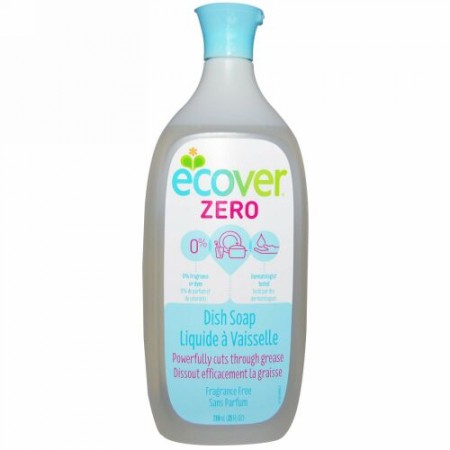 Ecover, 液体 ディッシュソープ、 ゼロ、 無香料、 25液量オンス (739 ml) (Discontinued Item)