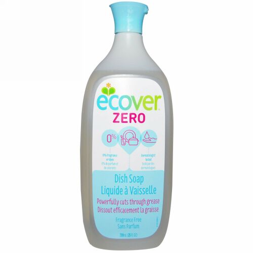 Ecover, 液体 ディッシュソープ、 ゼロ、 無香料、 25液量オンス (739 ml) (Discontinued Item)