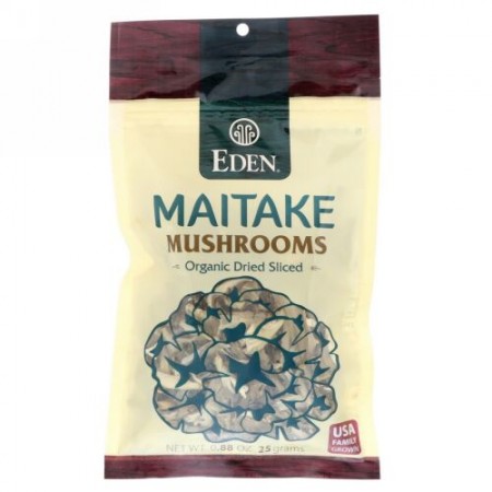 Eden Foods, Maitake Mushrooms, Organic Dried Sliced, .88 oz (25 g) (Discontinued Item)