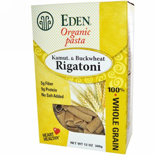 Eden Foods, オーガニック, コーラサン小麦 とバックフィート・リガトーニ, 12 オンス (340 g) (Discontinued Item)