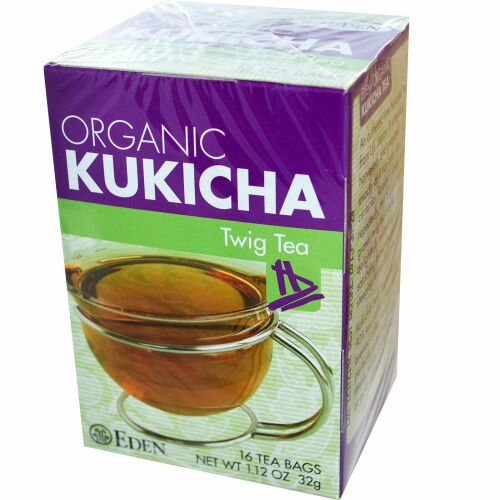 Eden Foods, オーガニック、Kukicha Twig Tea（茎茶、小枝のお茶）、16ティーバッグ、1.12オンス(32 g) (Discontinued Item)