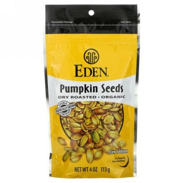 Eden Foods, オーガニック、カボチャの種、ドライロースト、4オンス (113 g)
