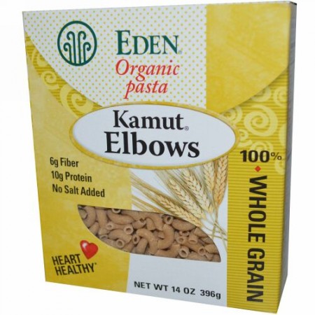 Eden Foods, オーガニック パスタ, コーラサン小麦 エルボウス, 14 オンス (396 g) (Discontinued Item)