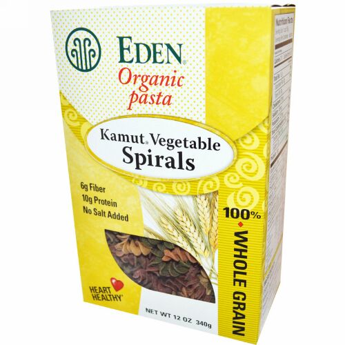 Eden Foods, オーガニック パスタ、 カムート 野菜 スパイラル、 12 oz (340 g) (Discontinued Item)