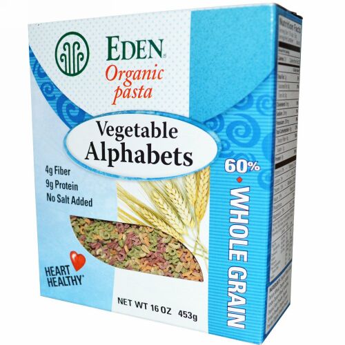 Eden Foods, オーガニックパスタ、ベジタブルアルファベット、16 oz (453 g) (Discontinued Item)