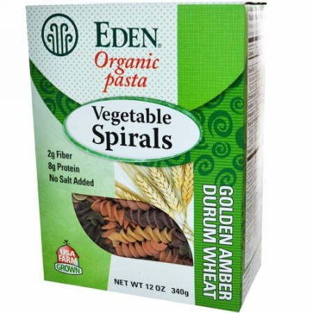 Eden Foods, オーガニックパスタ 、ベジタブル スパイラル、12 oz (340 g) (Discontinued Item)