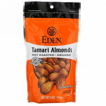 Eden Foods, オーガニックタマリアーモンド、 ドライロースト、 4 オンス (113 g)
