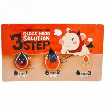 Elizavecca, Milky Piggy 3 Step Black Head Solution, 6 g (Discontinued Item)