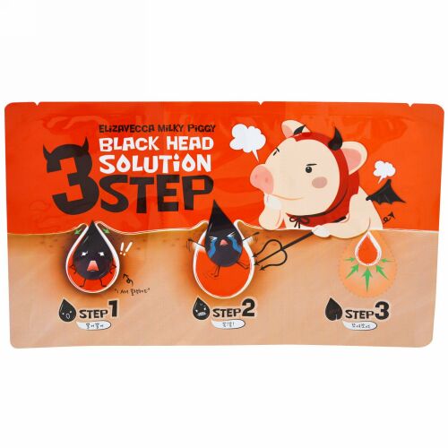 Elizavecca, Milky Piggy 3 Step Black Head Solution, 6 g (Discontinued Item)