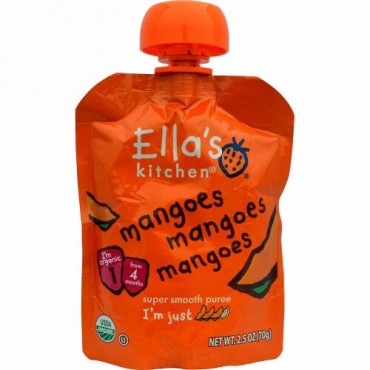 Ella's Kitchen, マンゴーマンゴーマンゴー, スーパースムースピューレ, 2.5オンス（70 g） (Discontinued Item)