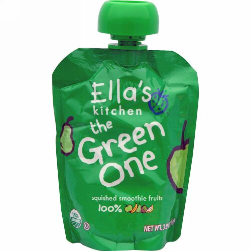 Ella's Kitchen, 緑色のヤツ, 押し潰したスムージーフルーツ, 3.0オンス（85 g） (Discontinued Item)