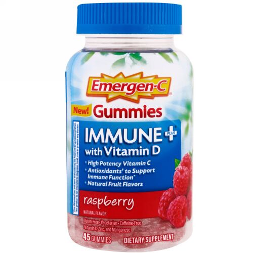 Emergen-C, ビタミンD配合Immune Plusグミ、ラズベリー、45グミ (Discontinued Item)