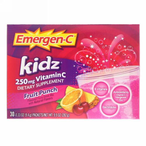 Emergen-C, Kidz（キッズ）、フルーツパンチ、30袋、276g（9.7oz）