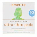 Emerita, 100%ナチュラルコットン極薄パッド、昼用、パッド10枚 (Discontinued Item)