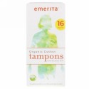Emerita, 安全ベール付きオーガニックコットンタンポン、16本 (Discontinued Item)