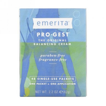 Emerita, プロジェスト, バランシングクリーム, 無香料, 48パケット（1回1パケット使用）, 2.2オンス (62 g)