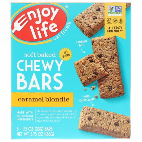 Enjoy Life Foods, ベークドチューイバー、キャラメルブロンディー、各1.15 oz (33 g) (Discontinued Item)