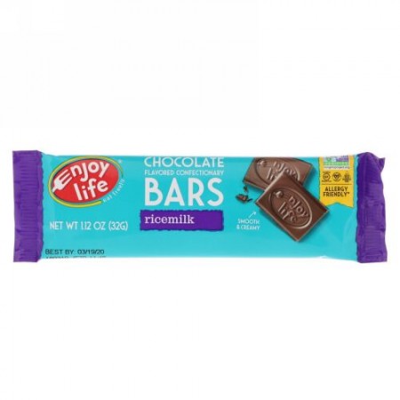 Enjoy Life Foods, チョコレート フレーバー コンフェクショナリー バー、ライスミルク、1.12 oz (32 g)