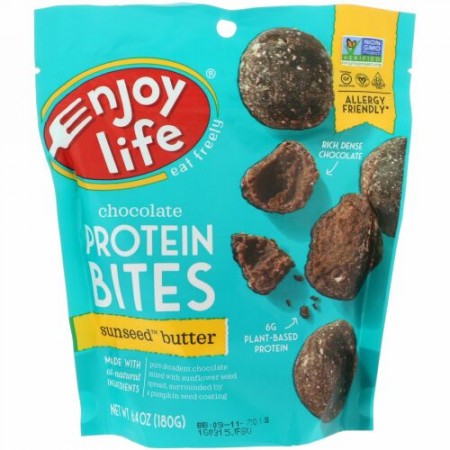 Enjoy Life Foods, チョコレートプロテインバイツ、サンシードバター、6.4oz (180g)