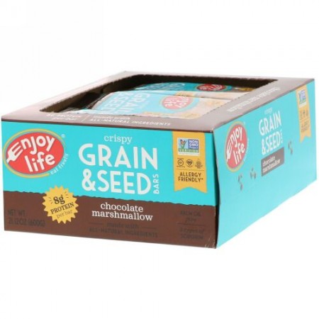 Enjoy Life Foods, クリスピー穀物・種子バー、チョコレートマシュマロ、12本、各1.76 oz (50 g) (Discontinued Item)
