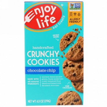 Enjoy Life Foods, 手作りのさくさくクッキー, チョコレートチップ, 6.3オンス（179 g）