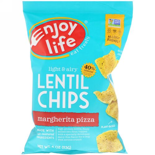 Enjoy Life Foods, プレンティルス、レンティル豆チップス、マルゲリータピザ風味、4 oz (113 g)
